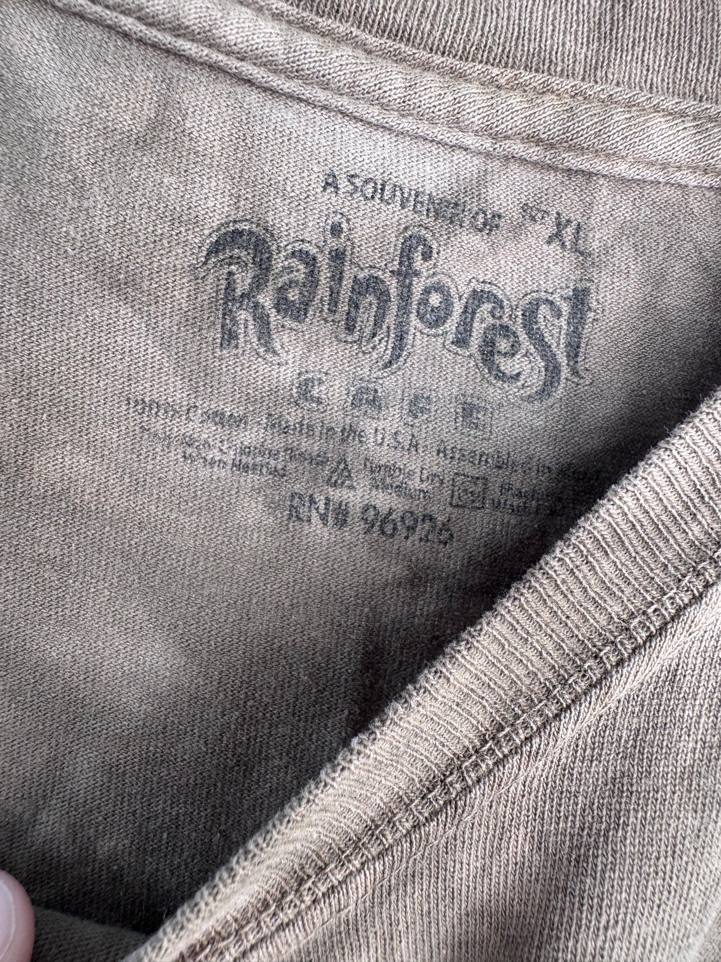 Vtg Rainforest Cafe MANIMALS Lion Headphones Tie-Dye Tee Sz XL