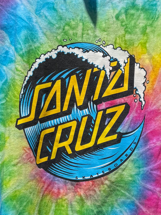 Santa Cruz Tie-Dye Skate Shirt Sz Youth L