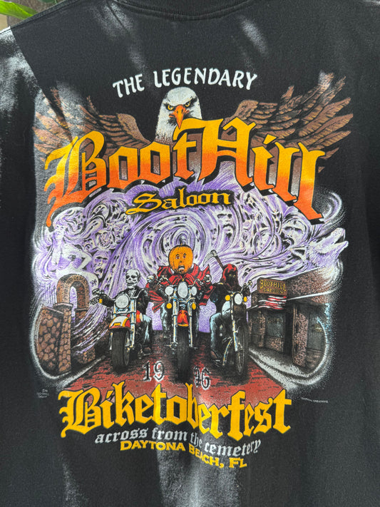 Rare Vtg 1996 Boot Hill Saloon Biketoberfest Daytona Beach Tee Sz Youth L