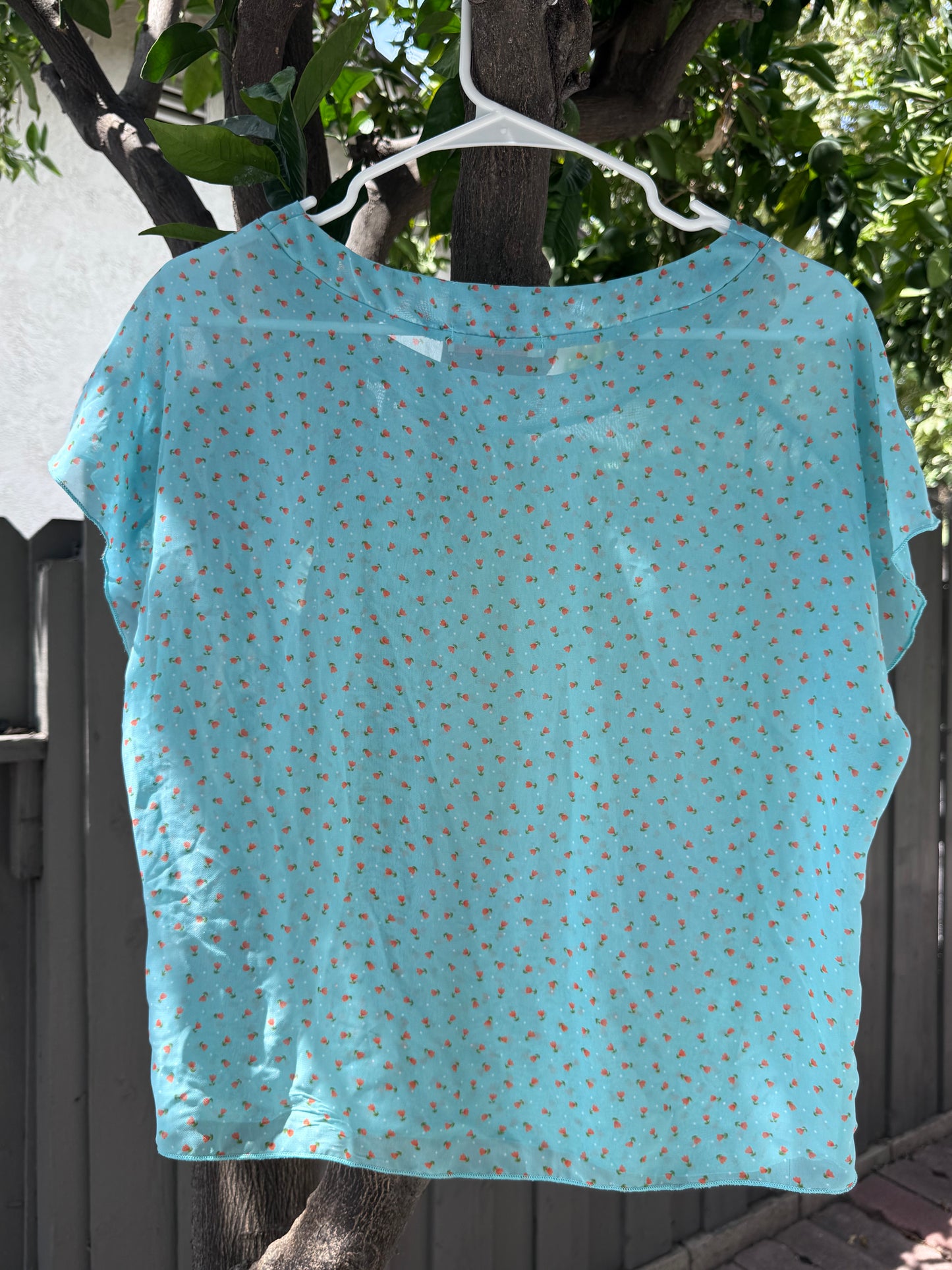 Y2k Chris & Carol Floral Print Blouse Sz S