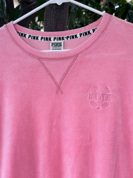 Victoria’s Secret PINK Long Terry Crewneck Sweater Sz S