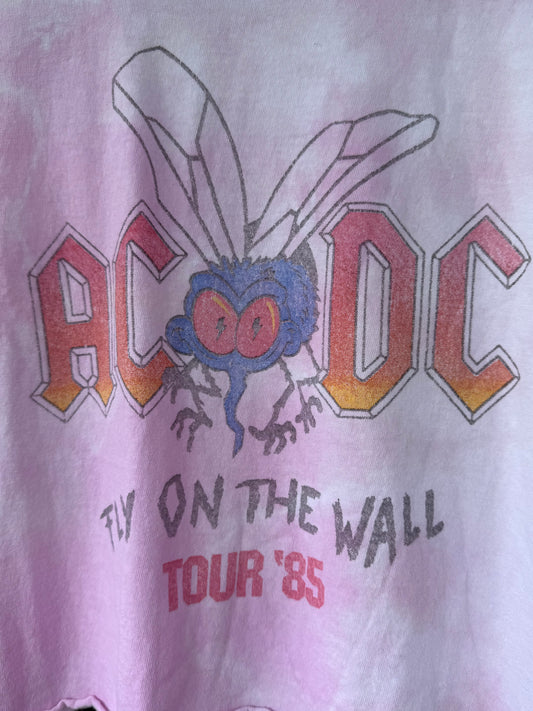 AC/DC Fly on the Wall Tour ’85 Cropped Tee Size L