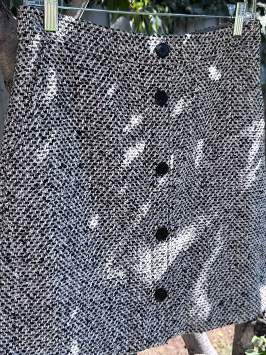 LOFT Button-Front Tweed Mini Skirt – Size 4