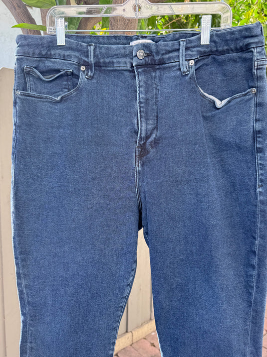 Good American Good Legs Raw Hem Skinny Jeans Women’s Sz 22