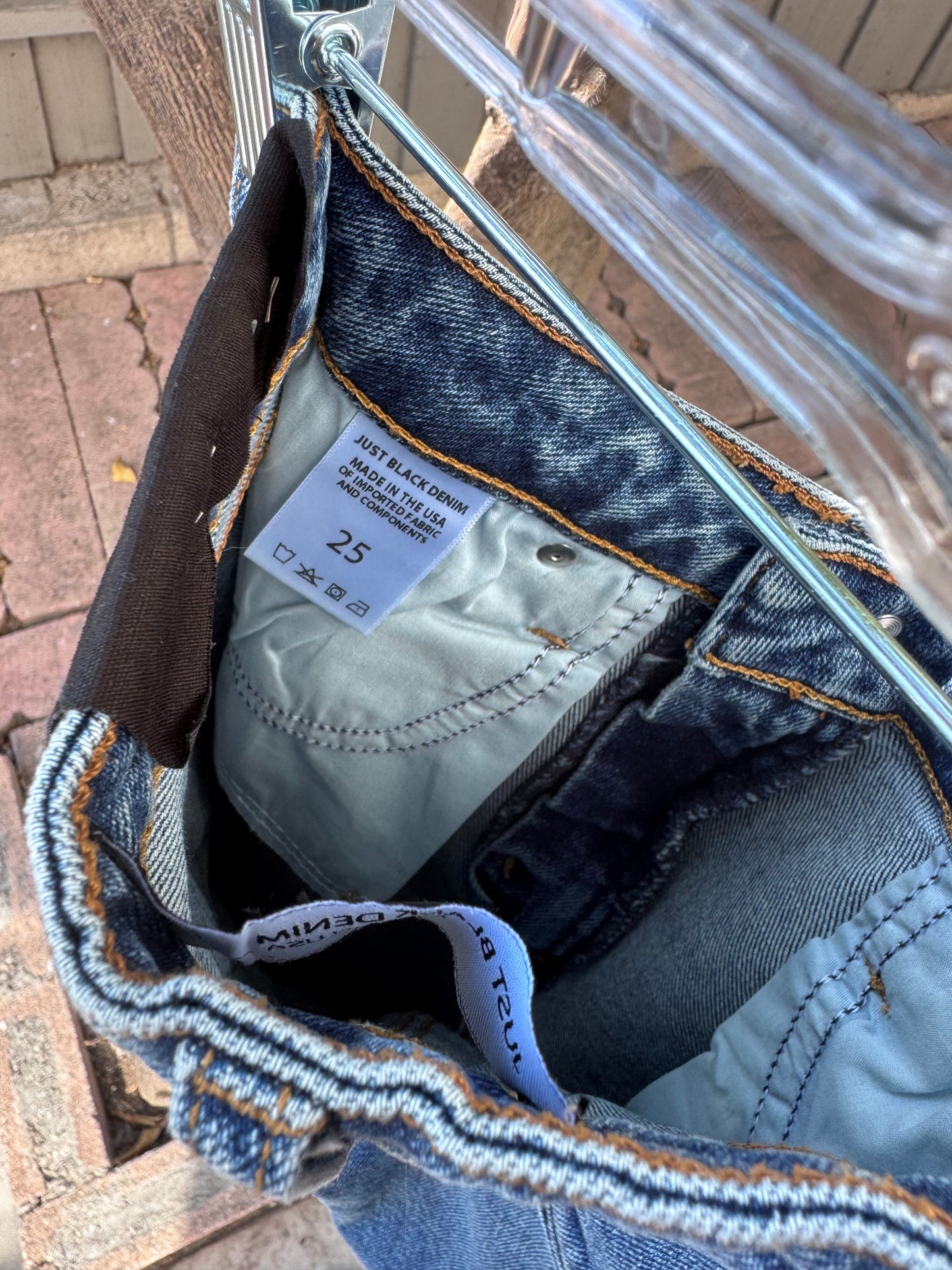 NEW Just Black Denim Vintage Cropped Frayed Hem Jeans Sz 25