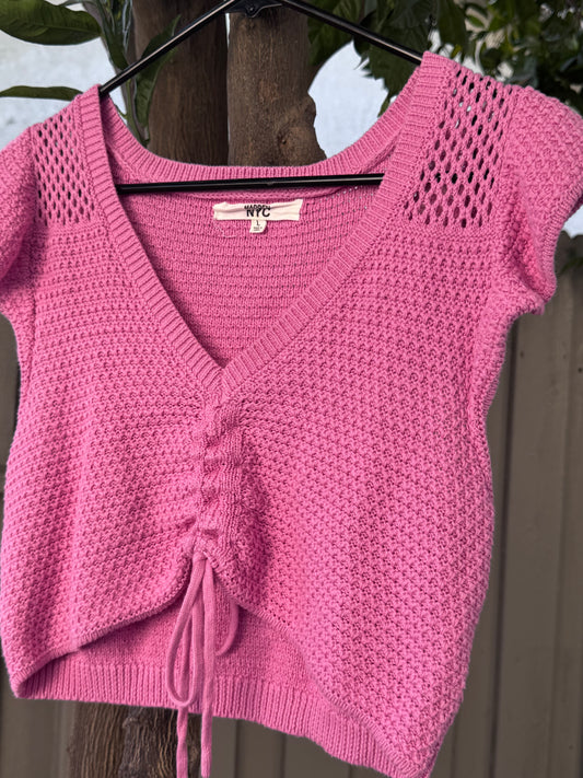 Madden NYC Pink Knitted Crop Sz L