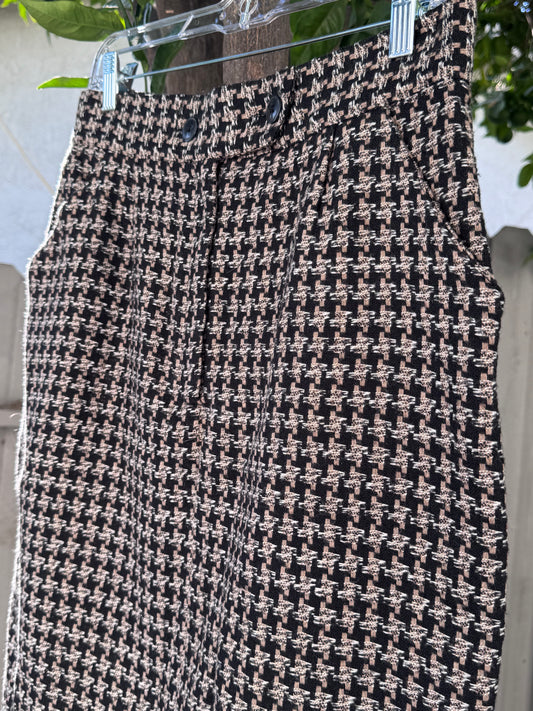 Vtg 1980s Diane von Furstenberg Houndstooth Skirt Sz 12 (Modern 8–10)