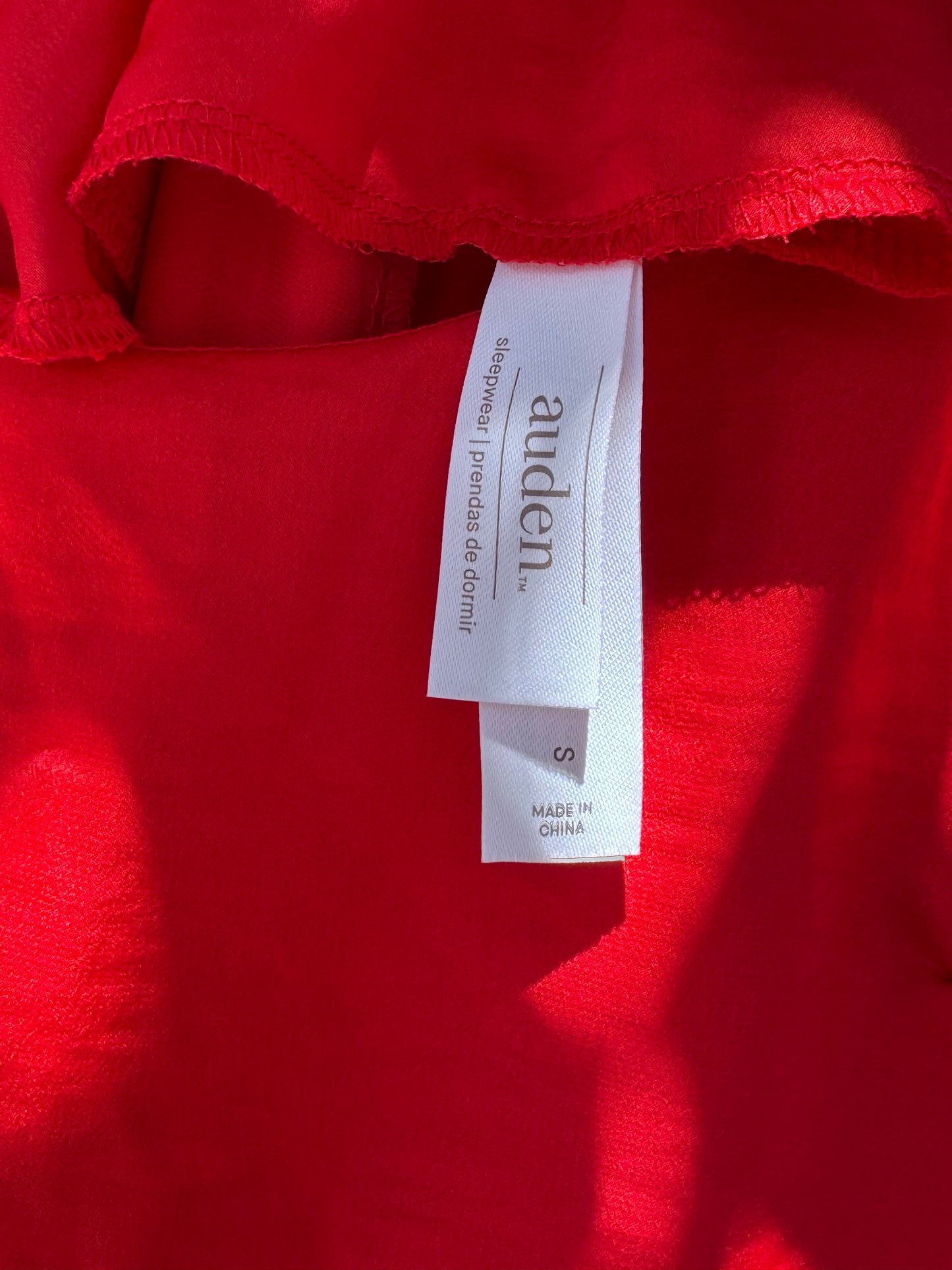 Auden Red Satin Midi Nightgown Sleep Dress Sz S