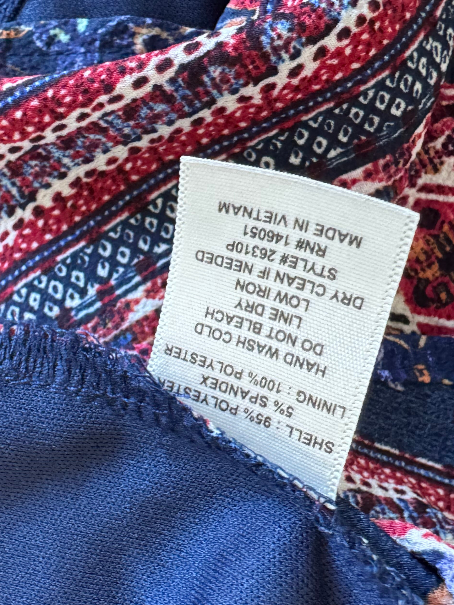 Monteau Navy Floral Boho Halter Top – Size L