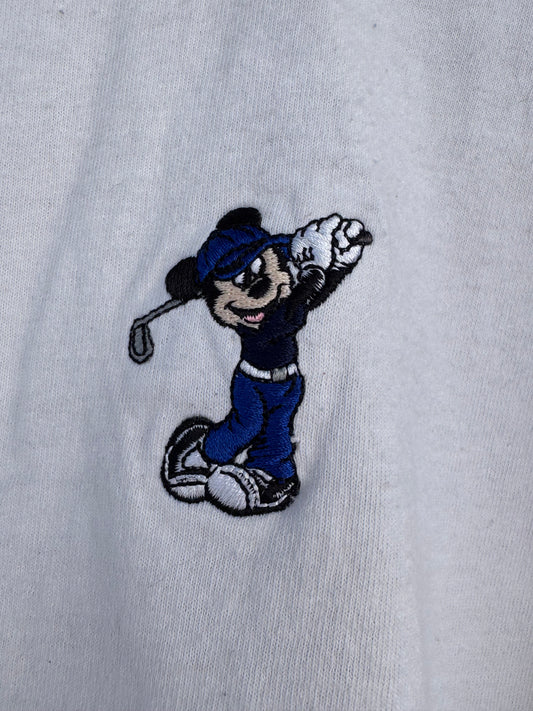 Vtg Ahead Authentics Disney Golf Mickey Mouse Embroidered Tee Sz 2XL