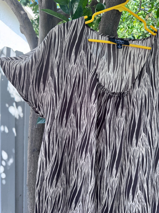 Y2k Dash by Kardashian Brown Abstract Print Blouse Size M