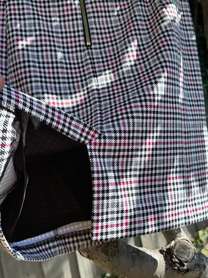 Michael Kors Plaid Pencil Skirt with Gold Zipper Sz M