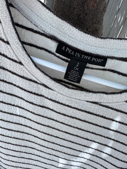 A Pea in the Pod Striped Tie-Front Short Sleeve Maternity Top – Size S