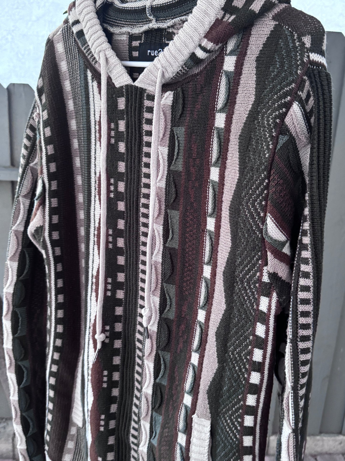 Rue21 Multi-Color Knit Hoodie Sweater – Size Large