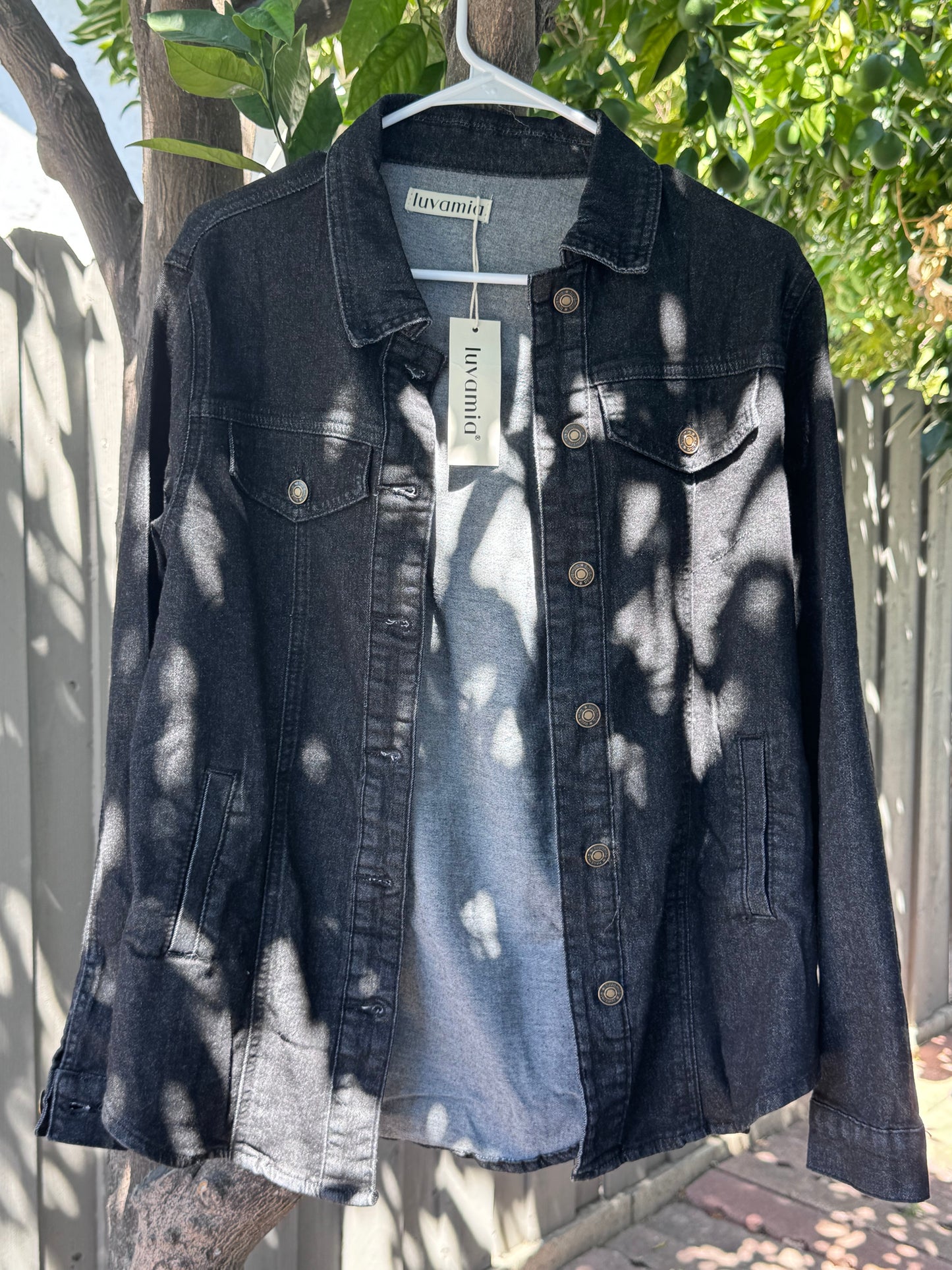 NEW Luvamia Black Denim Jacket Size Small