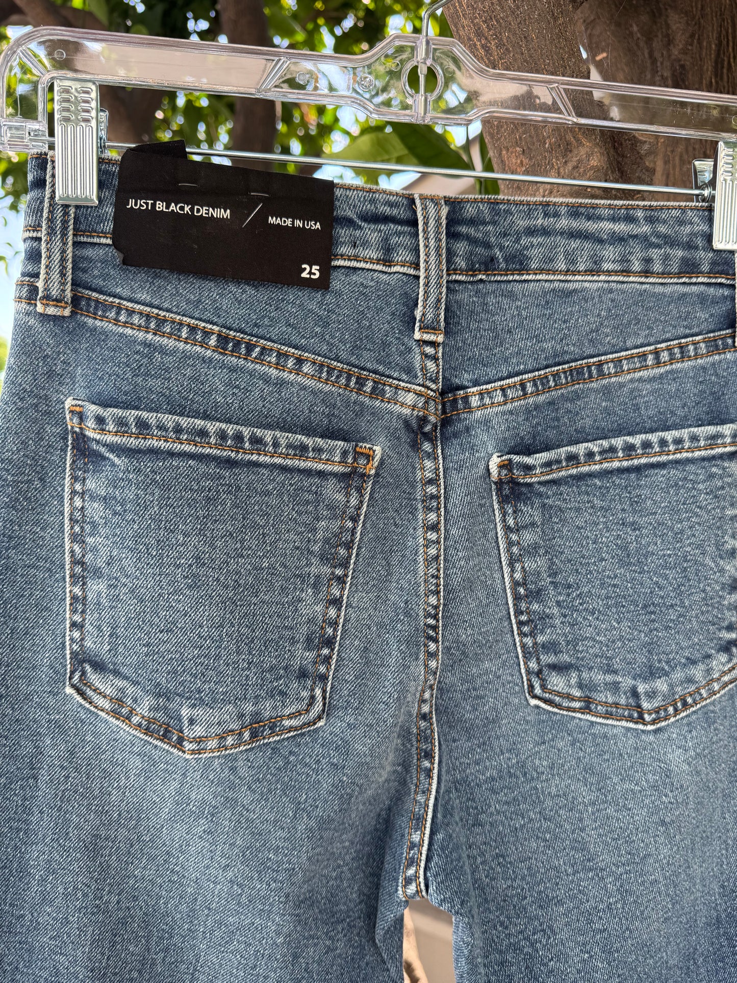 NEW Just Black Denim Vintage Cropped Frayed Hem Jeans Sz 25