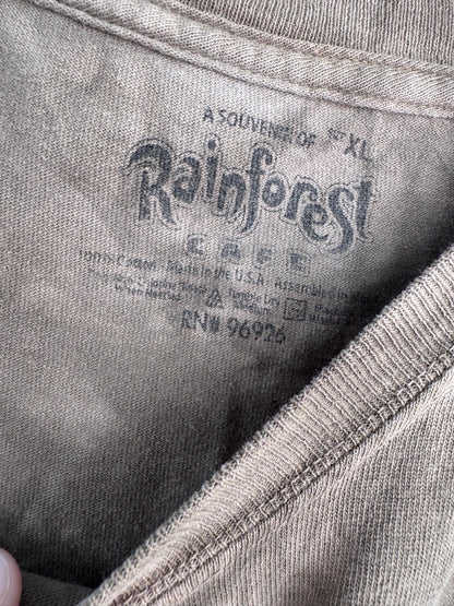 Vtg Rainforest Cafe MANIMALS Lion Headphones Tie-Dye Tee Sz XL