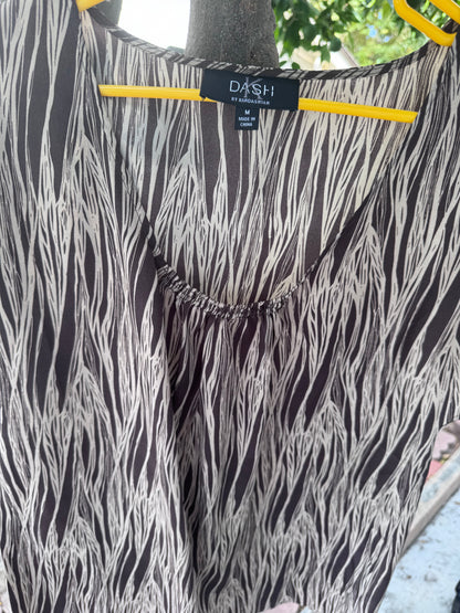 Y2k Dash by Kardashian Brown Abstract Print Blouse Size M