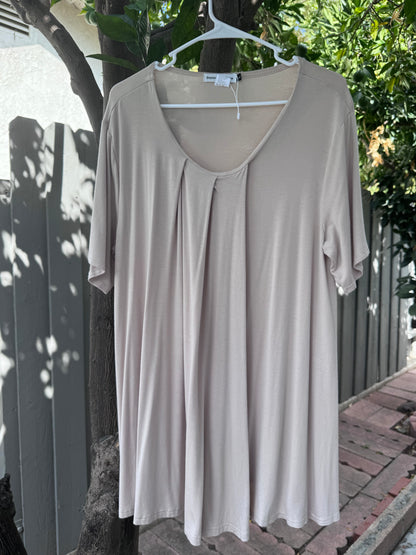NEW Beyond This Plane Beige Pleated Swing Dress – Size L