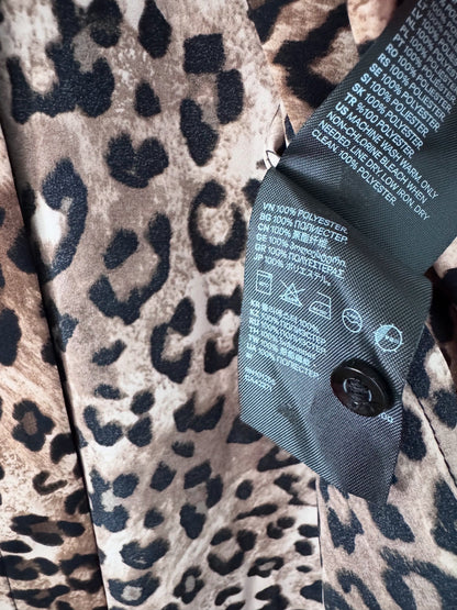 H&M Leopard Print Button-Up Blouse – Size 4