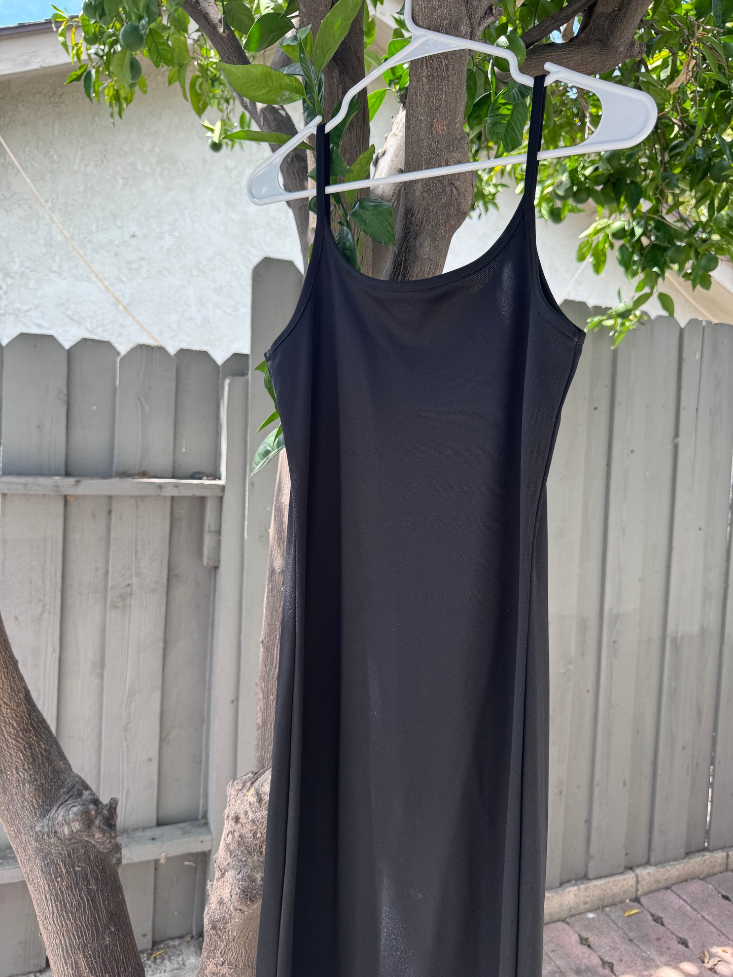 Vtg 90s EXPRESS Tricot Black Slip Dress Sz XS