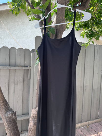 Vtg 90s EXPRESS Tricot Black Slip Dress Sz XS