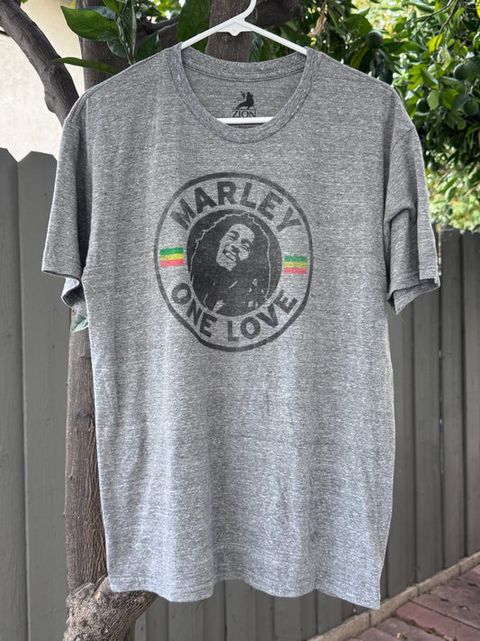Heather Grey Bob Marley Graphic Tee Sz L