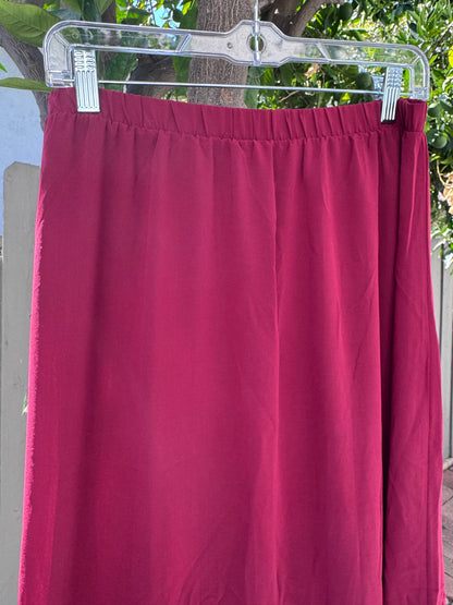 XXI (Forever 21) Burgundy Chiffon Maxi Skirt – Size M