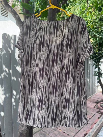 Y2k Dash by Kardashian Brown Abstract Print Blouse Size M