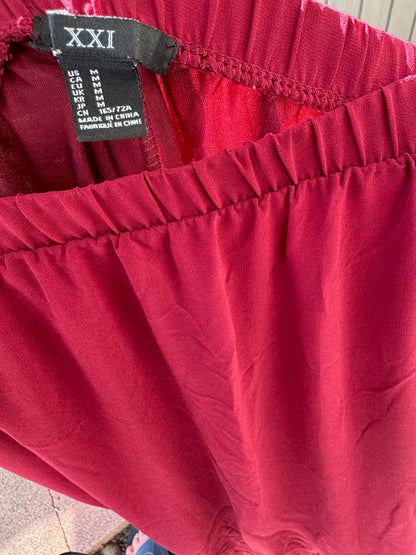 XXI (Forever 21) Burgundy Chiffon Maxi Skirt – Size M