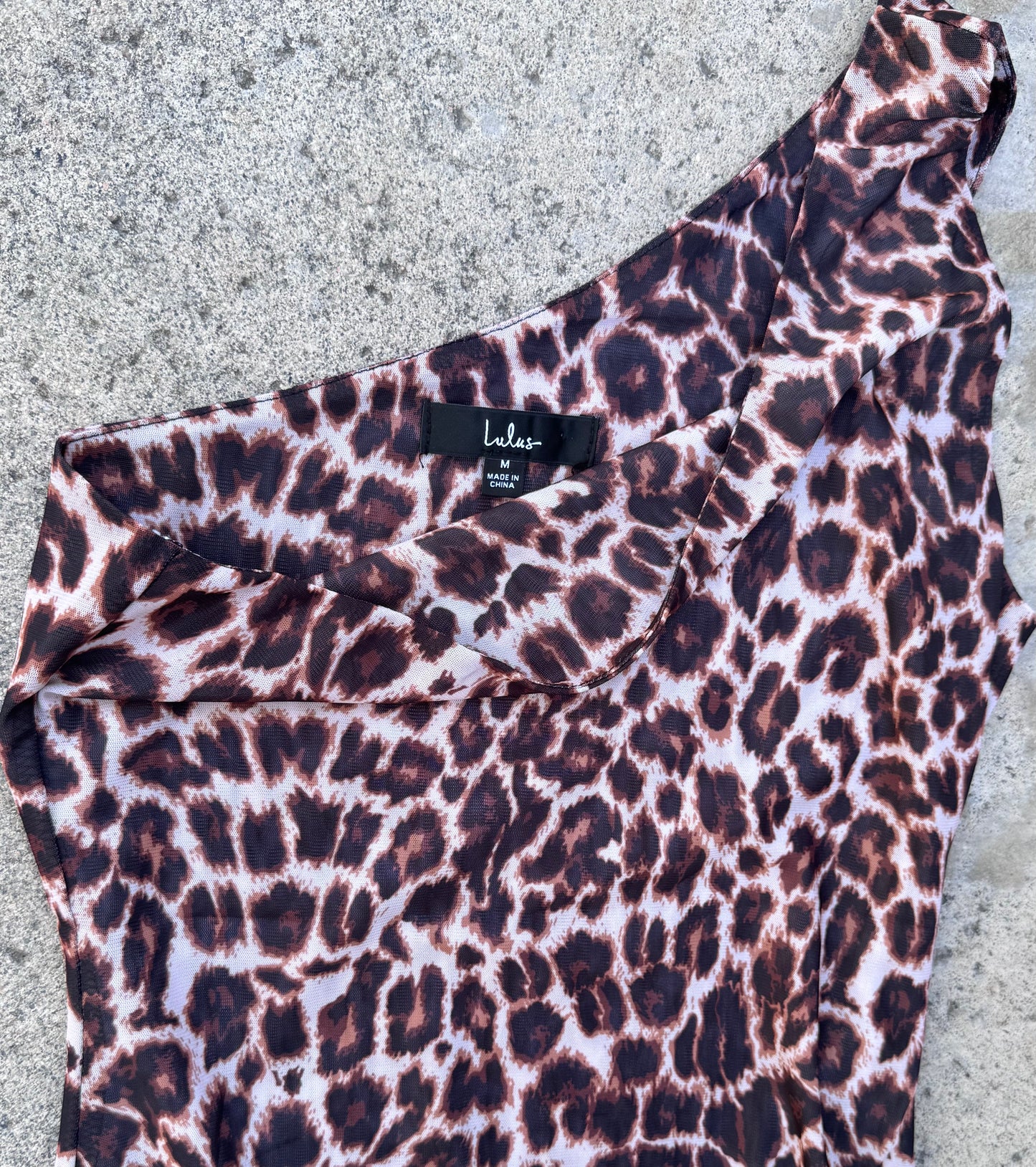 Lulus One-Shoulder Leopard Print Bodysuit – Size M