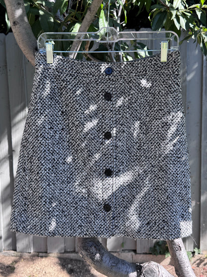 LOFT Button-Front Tweed Mini Skirt – Size 4