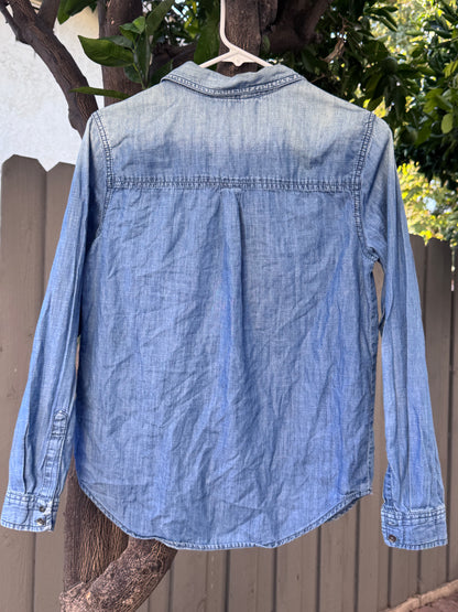 Arizona Jean Co. Chambray Denim Button-Up Shirt Sz S