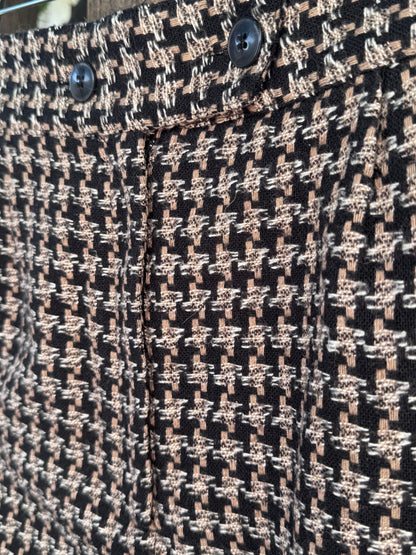 Vtg 1980s Diane von Furstenberg Houndstooth Skirt Sz 12 (Modern 8–10)