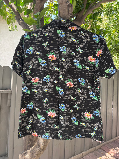 Vtg 90s Floral Button-Up By B Woman Sz S