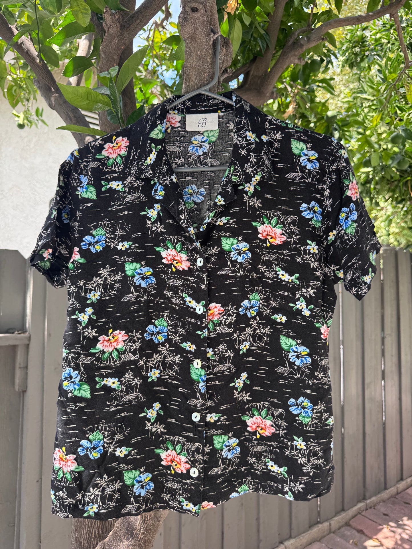 Vtg 90s Floral Button-Up By B Woman Sz S