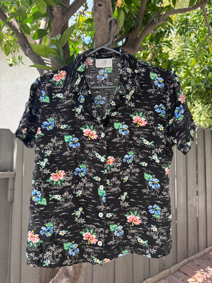 Vtg 90s Floral Button-Up By B Woman Sz S