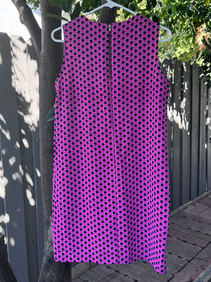 Adrienne Vittadini Geometric Chain Print Shift Dress – Size 12