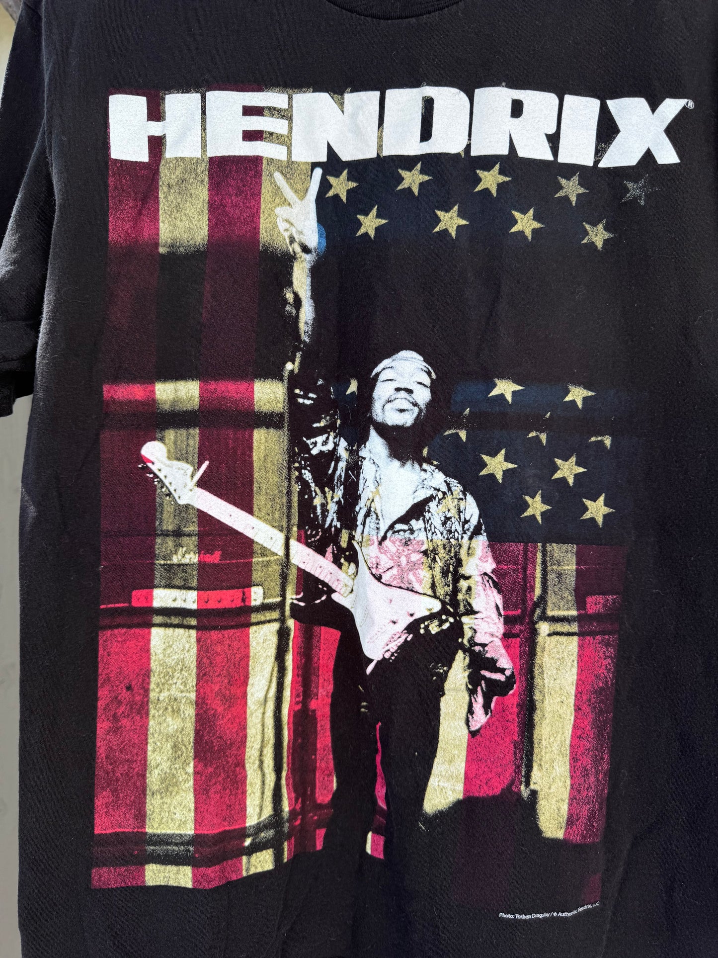 Jimi Hendrix American Flag Graphic Tee – Authentic Hendrix 2017 Sz L