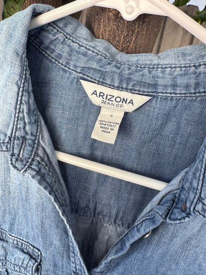 Arizona Jean Co. Chambray Denim Button-Up Shirt Sz S