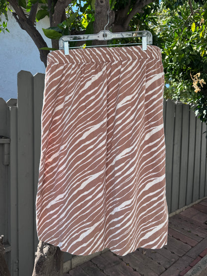 A New Day Zebra Print Brown & White Wrap Skirt Sz XL