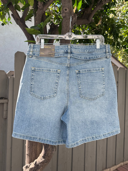 NEW Style & Co High Rise Belted Denim Shorts Women’s Sz 14