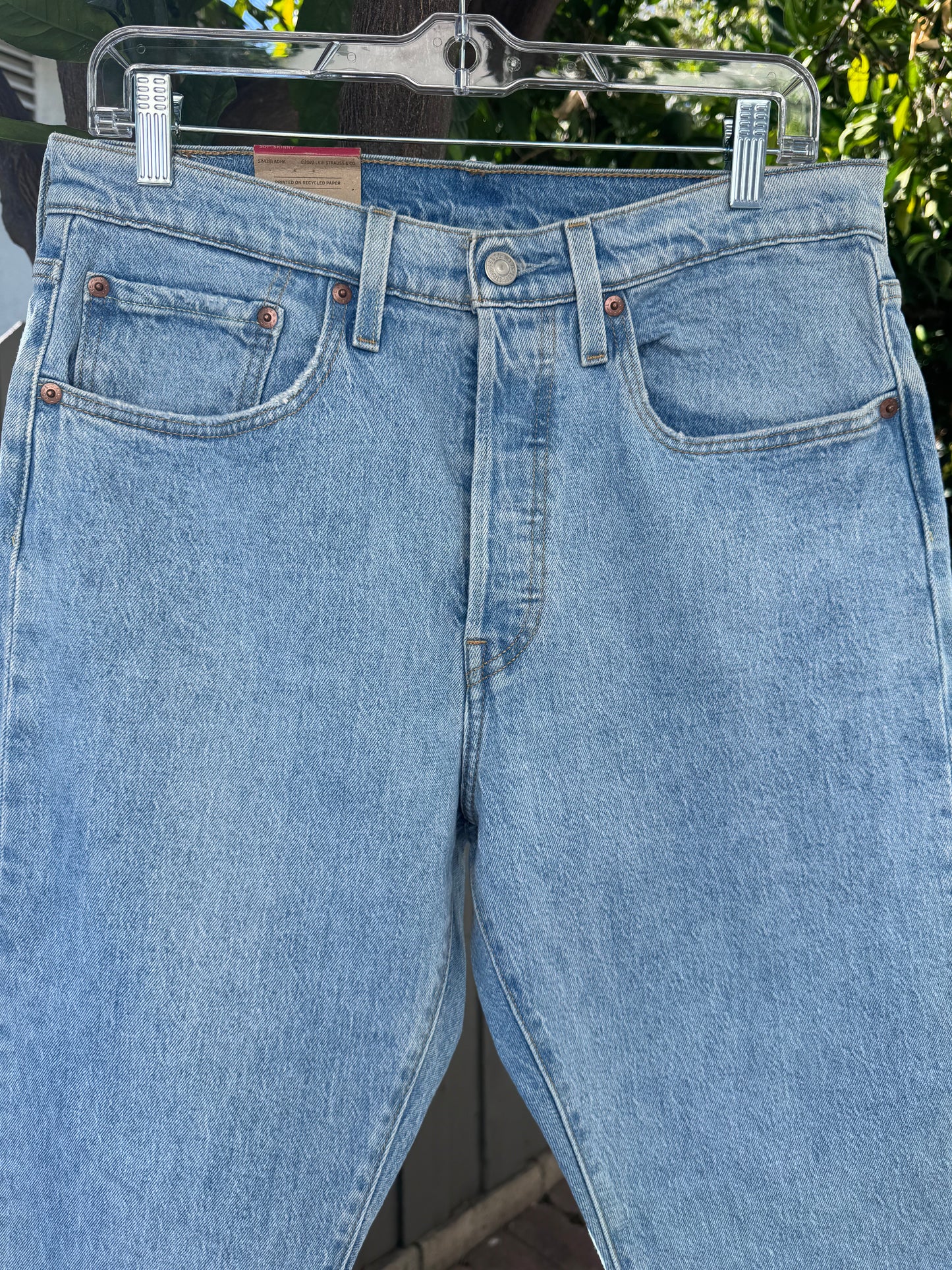 NEW Levi’s 501 Skinny High Rise Light Wash Jeans Women’s Sz 30x30