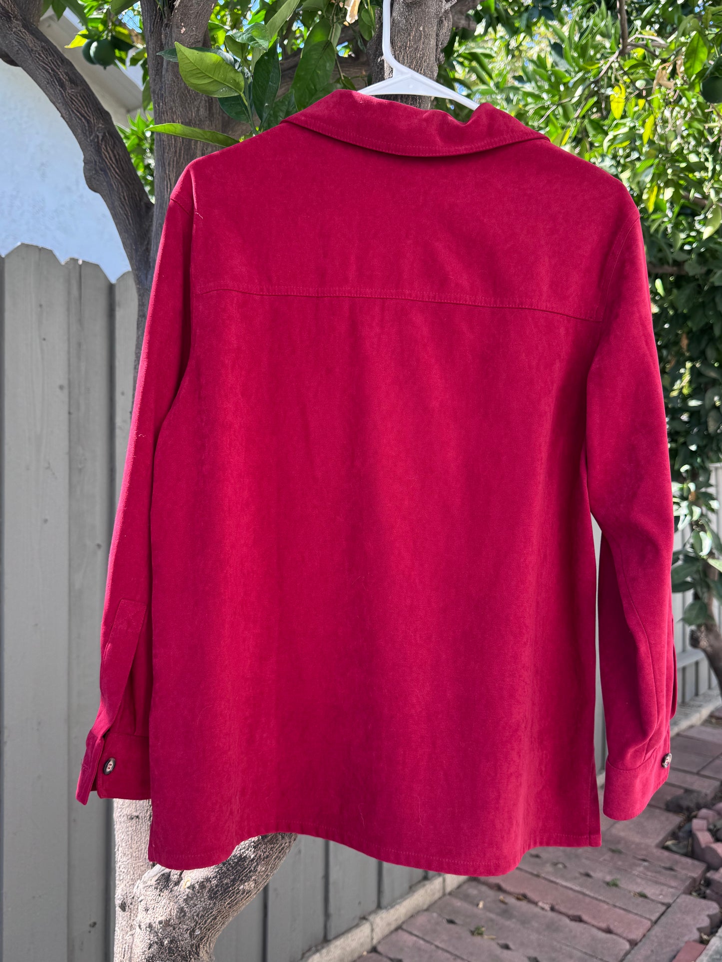 Talbots Petites Red Button-Down Blouse Sz S