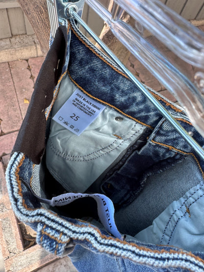 NEW Just Black Denim Vintage Cropped Frayed Hem Jeans Sz 25