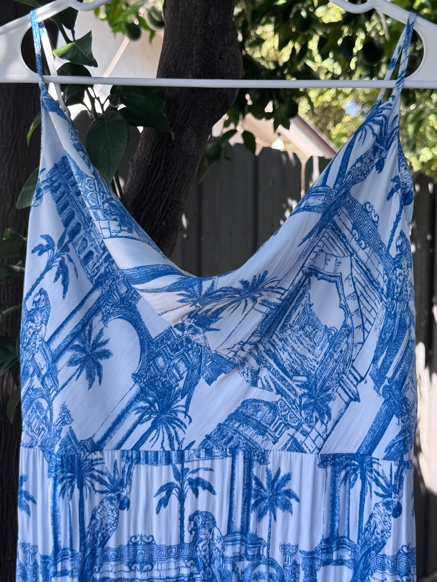 Forever 21 Blue & White Toile Print Slip Dress – Size XL