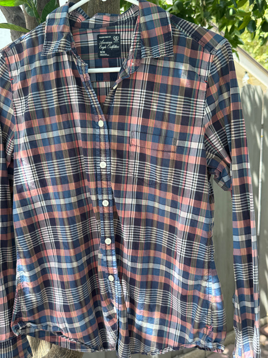 American Eagle Outfitters Classic Prep Fit Plaid Button-Down Shirt Sz M