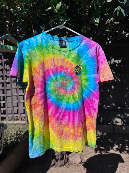 Santa Cruz Tie-Dye Skate Shirt Sz Youth L
