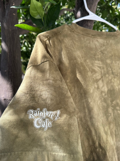 Vtg Rainforest Cafe MANIMALS Lion Headphones Tie-Dye Tee Sz XL