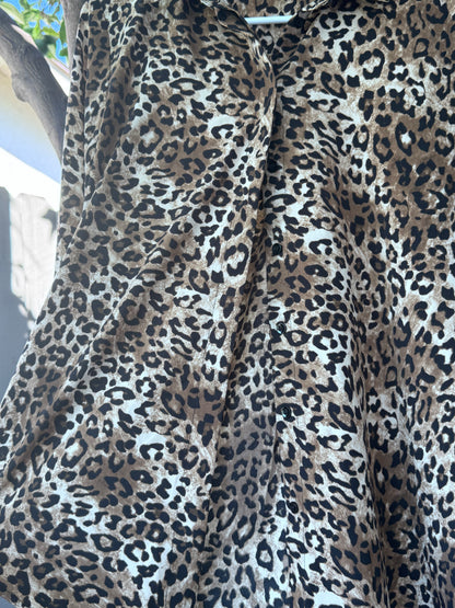 H&M Leopard Print Button-Up Blouse – Size 4
